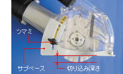 切り込み深さ調整用目盛り付